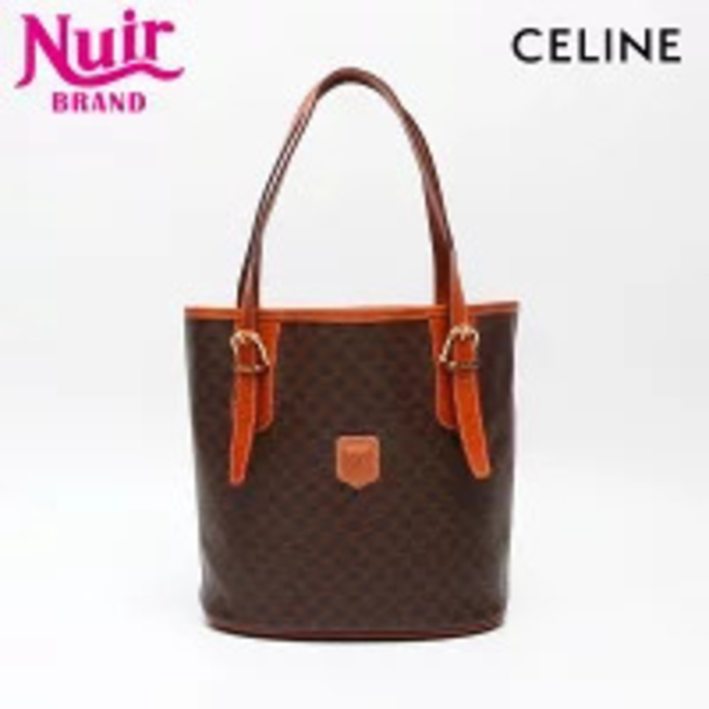 Celine Macadam Bucket Bag Shoulder Brown